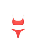 Red Bralette String Bikini Set