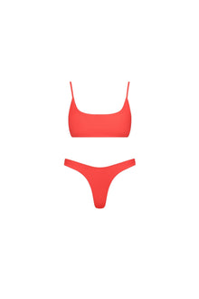 Red Bralette String Bikini Set