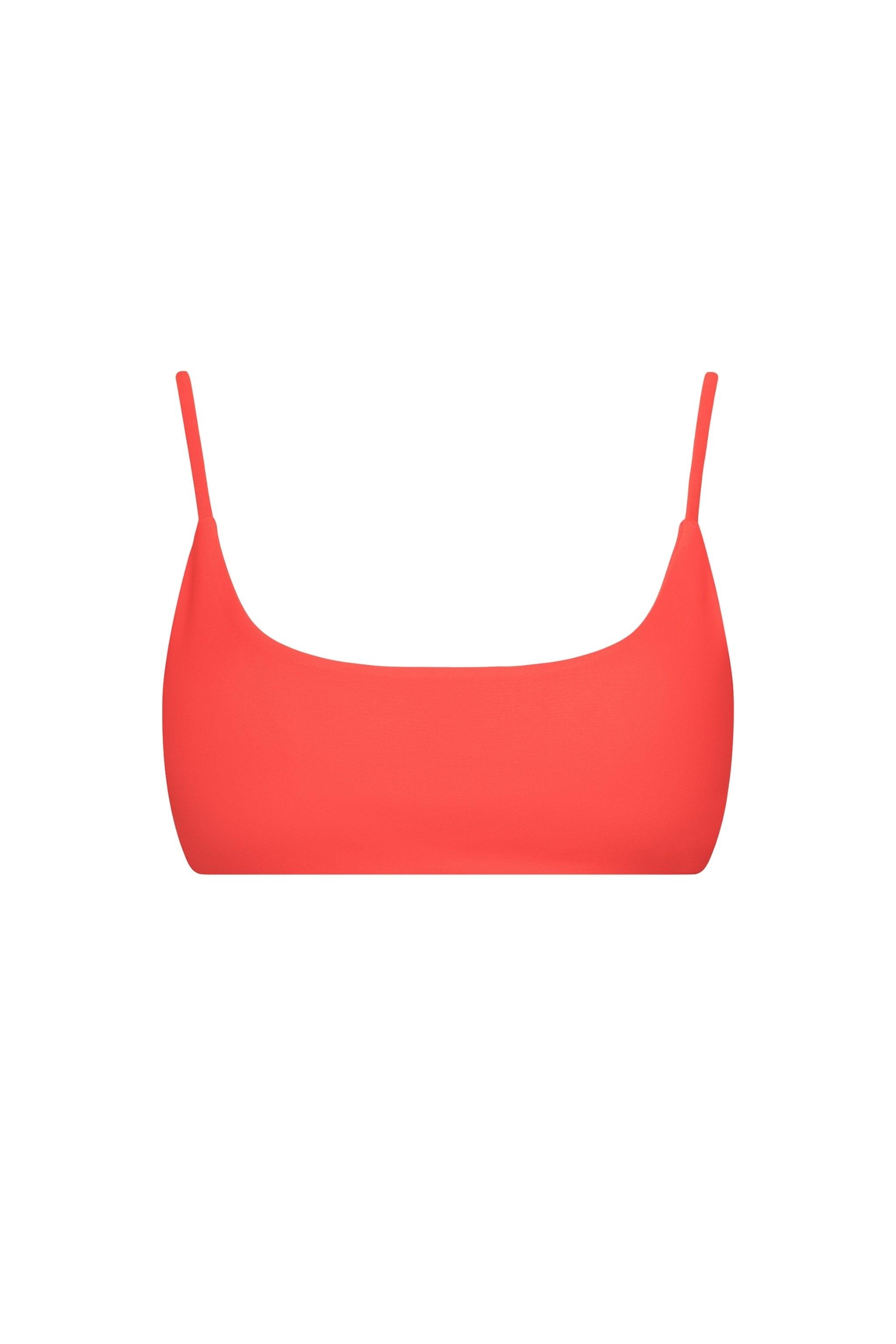 Malibu String Tie Bralette Bikini Top Red