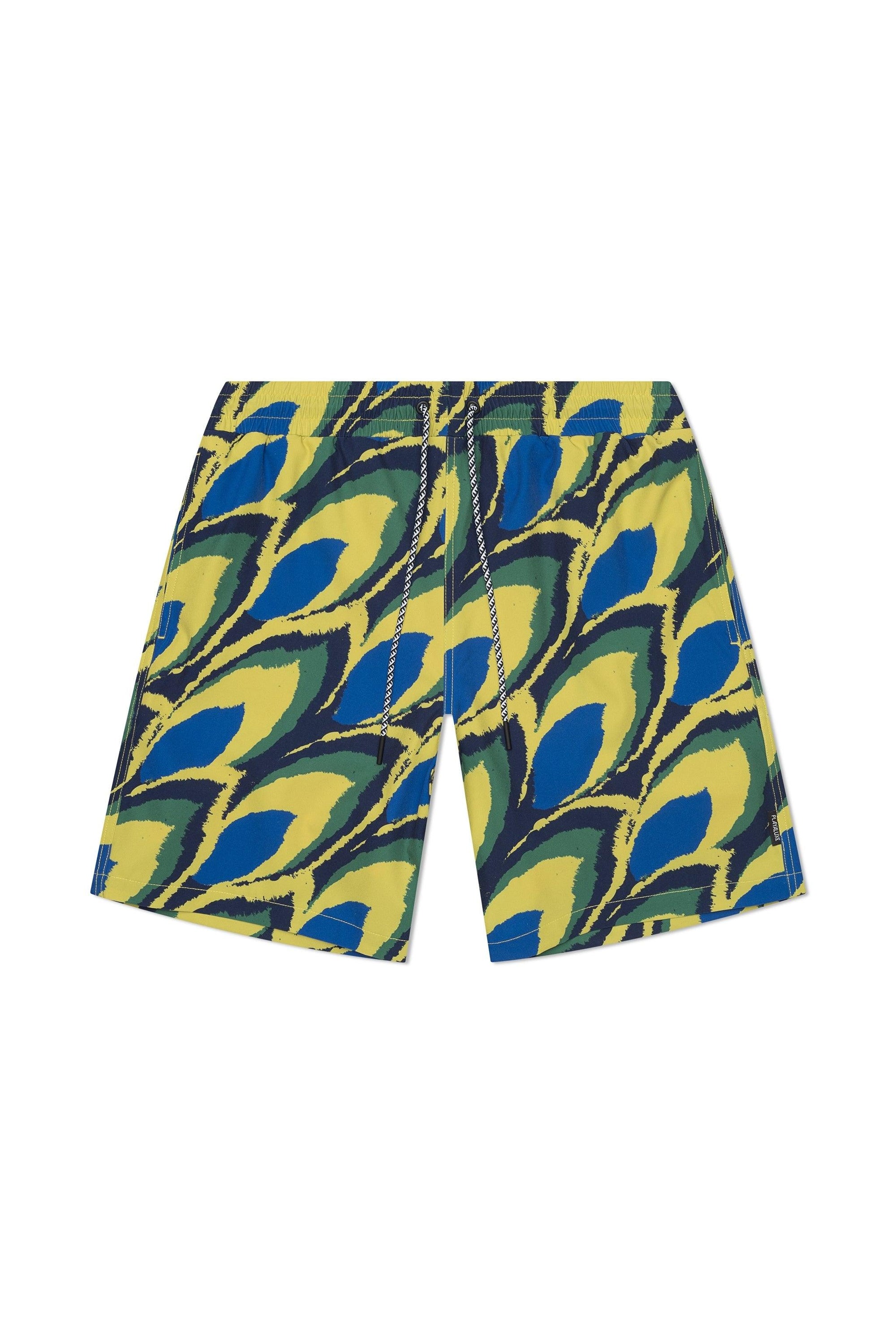 Marbella Classic Swim Trunk Yellow Leaf