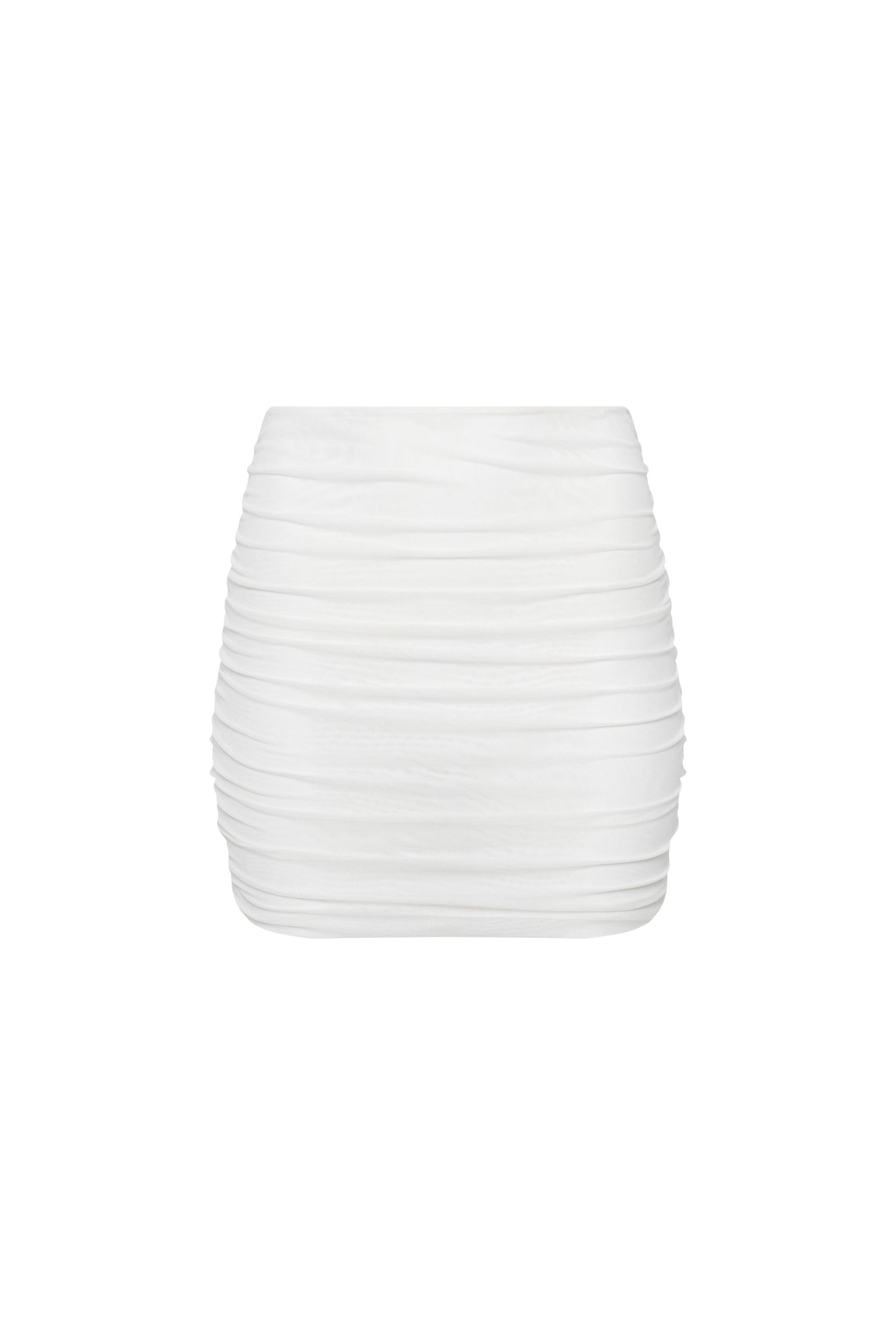 Maui Mesh Mini Skirt White