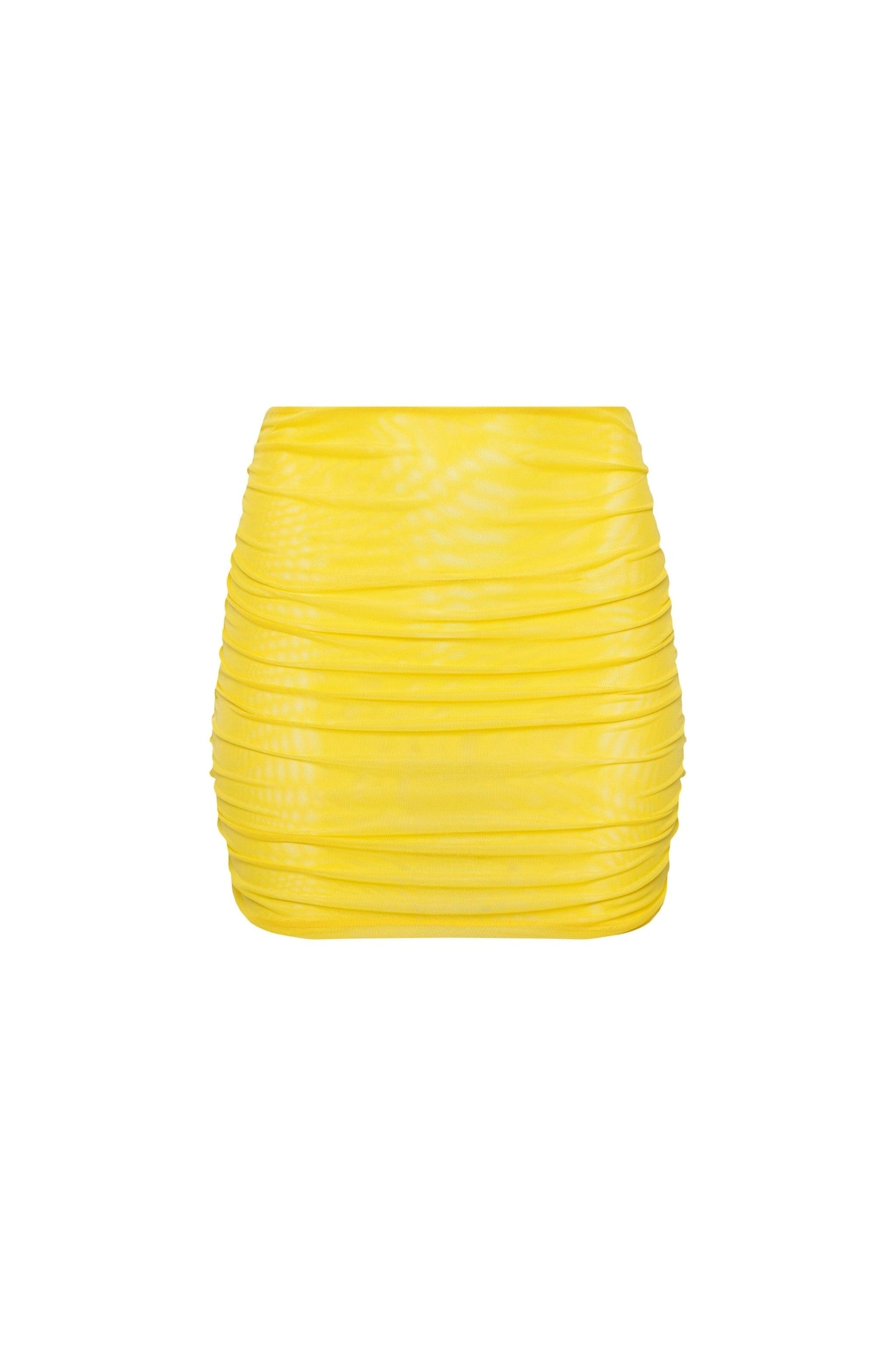 Maui Mesh Mini Skirt Yellow