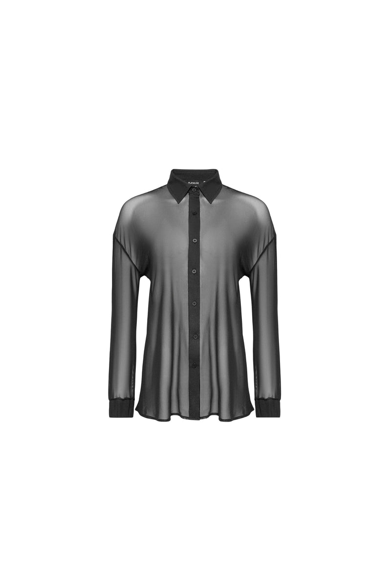 Mykonos Long Sleeve Mesh Shirt Black
