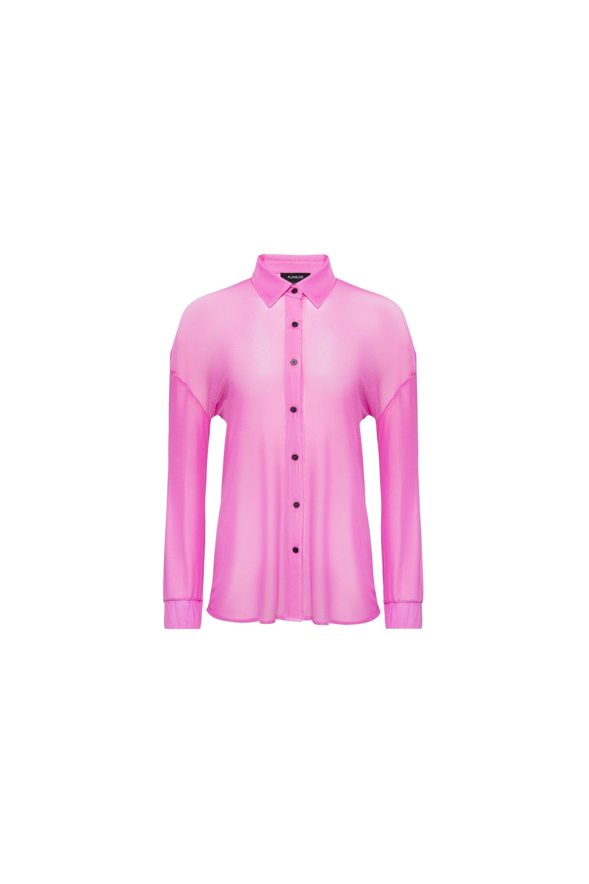 Mykonos Long Sleeve Mesh Shirt Pink