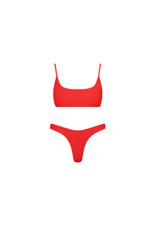 Malibu Bralette Bikini Set Red
