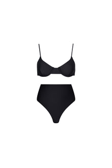Palermo High Waist Bikini Set Black