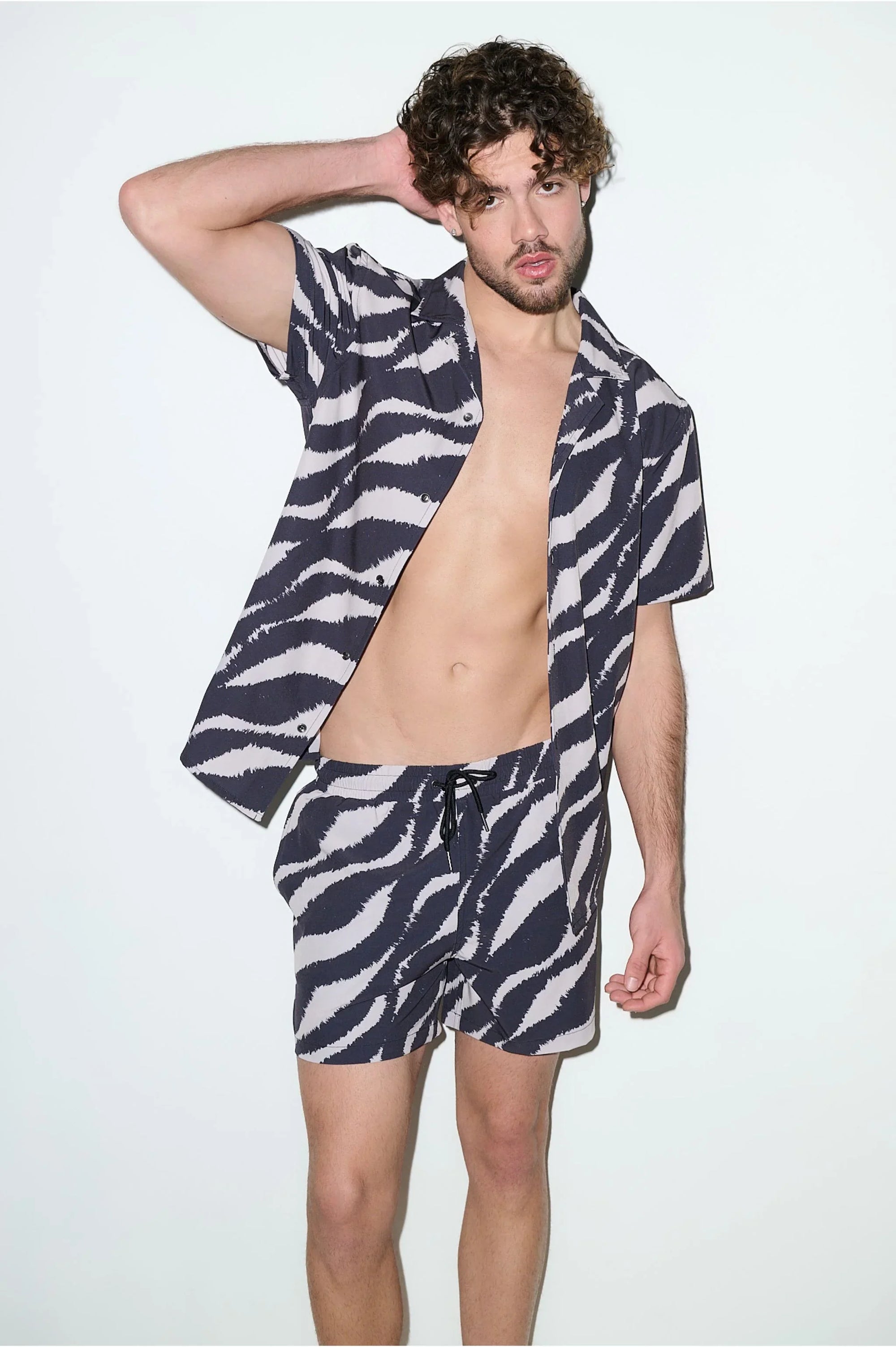 Saint Tropez Cabana Set Black Wave - PLAYALUXE