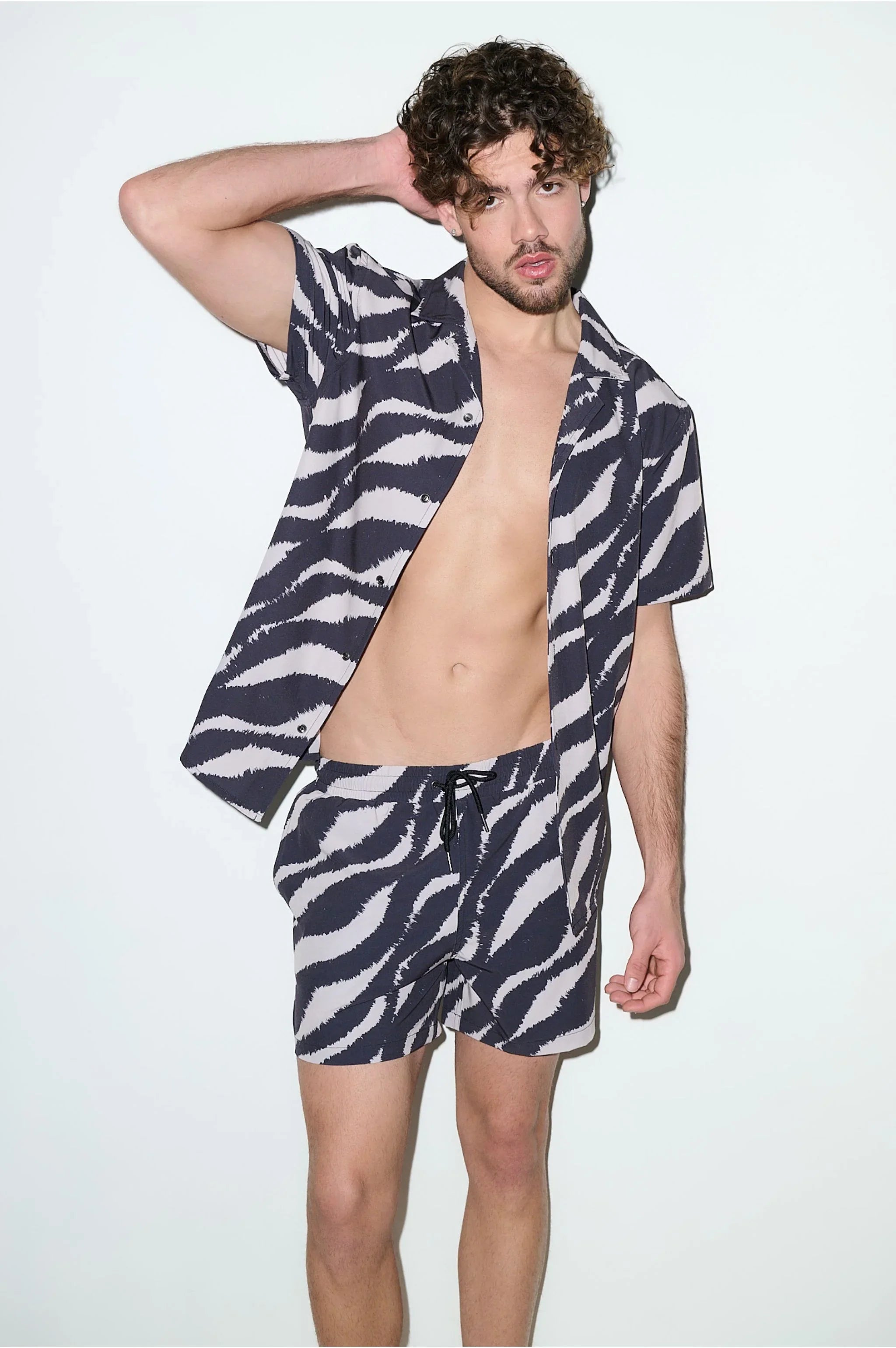 Saint Tropez Cabana Set Black Wave - PLAYALUXE