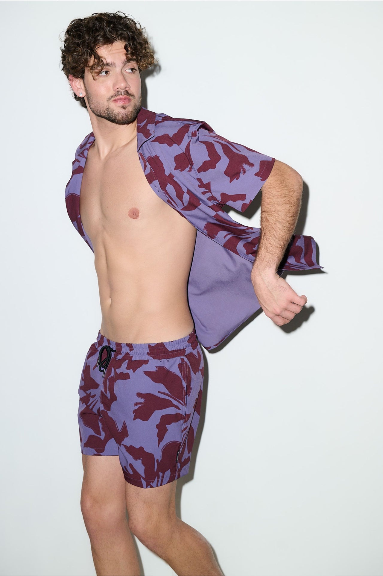 Saint Tropez Cabana Set Burgundy Lilac - PLAYALUXE