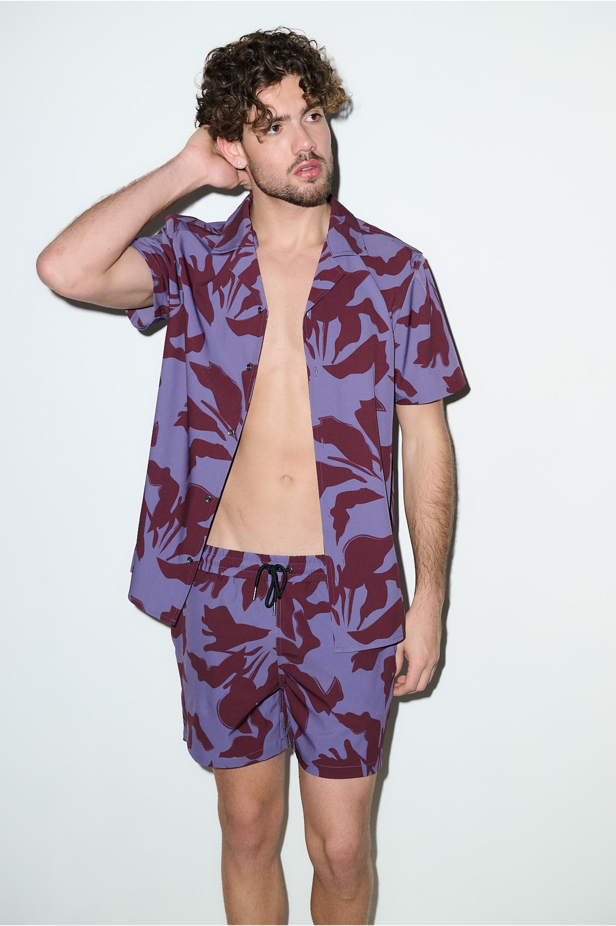 Saint Tropez Cabana Set Burgundy Lilac - PLAYALUXE