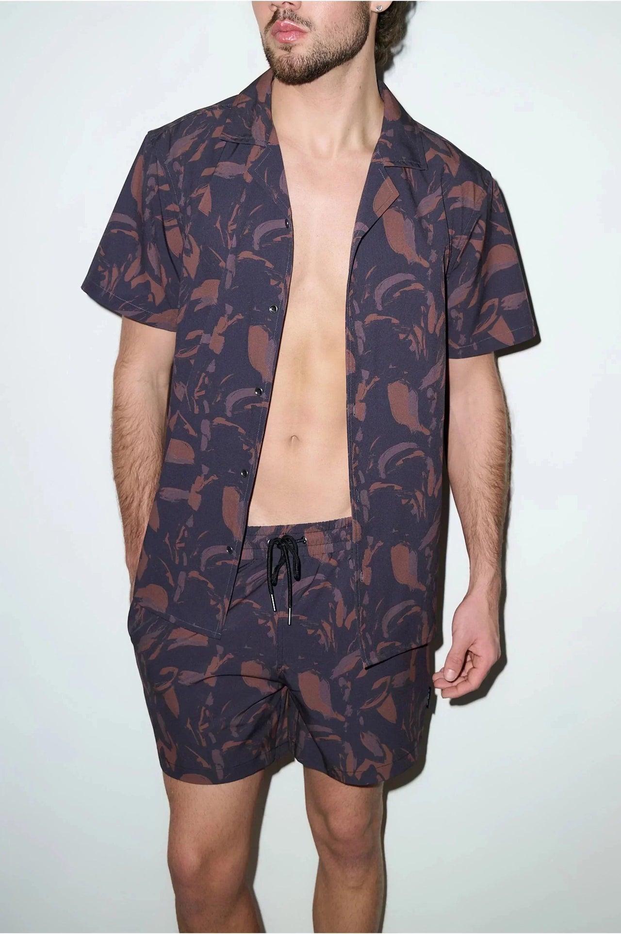 Saint Tropez Cabana Set in Espresso Brown - PLAYALUXE