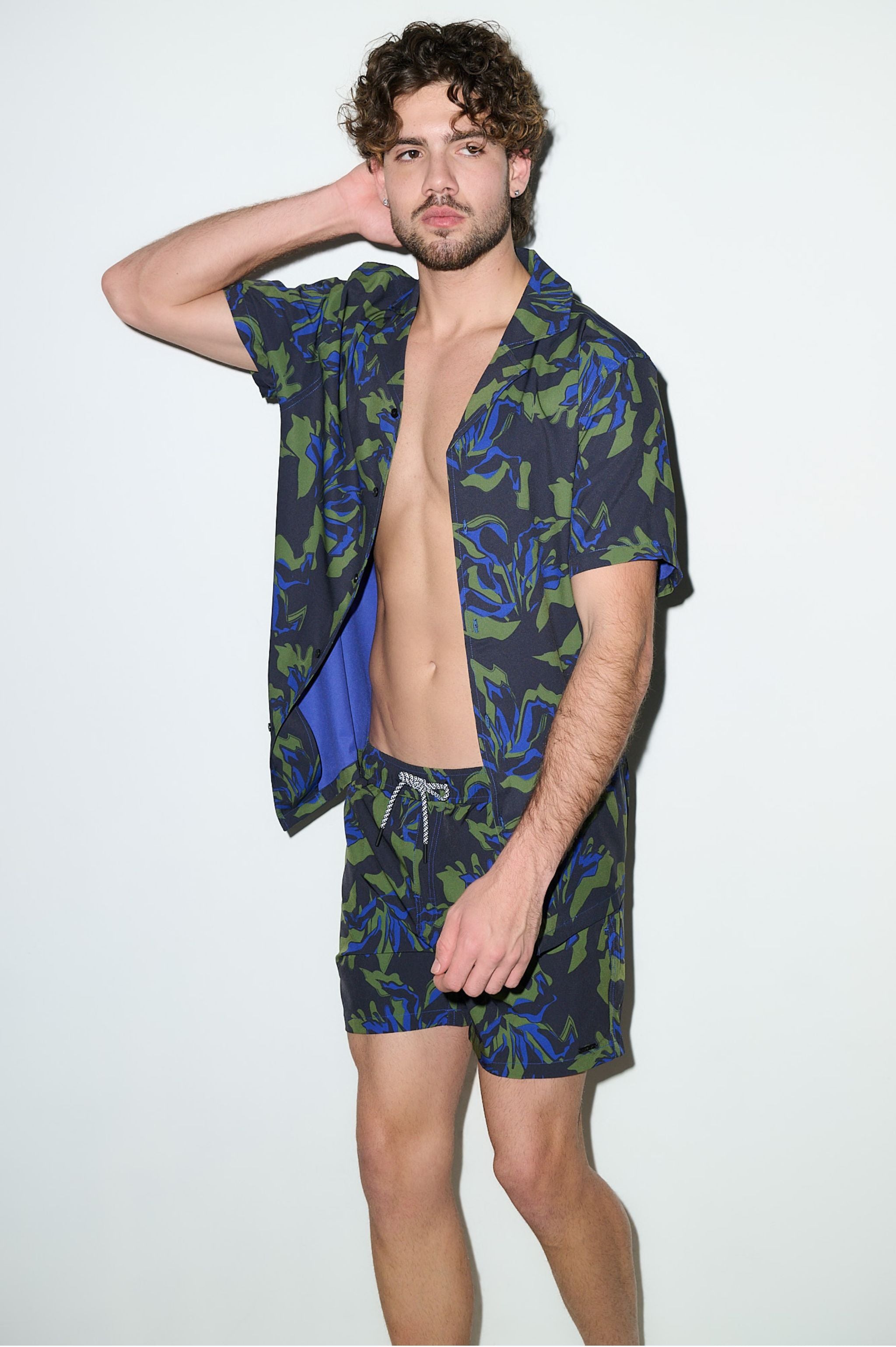 Saint Tropez Cabana Set Green Botanical - PLAYALUXE