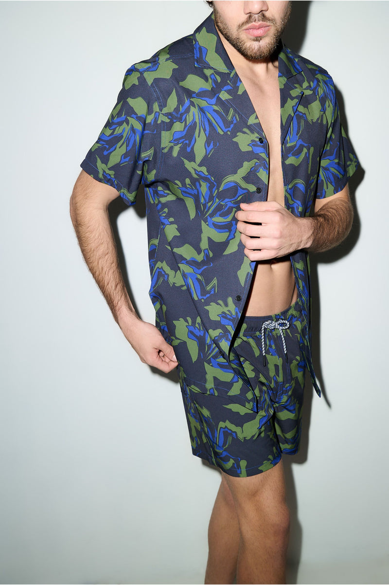 Saint Tropez Cabana Set Green Botanical - PLAYALUXE