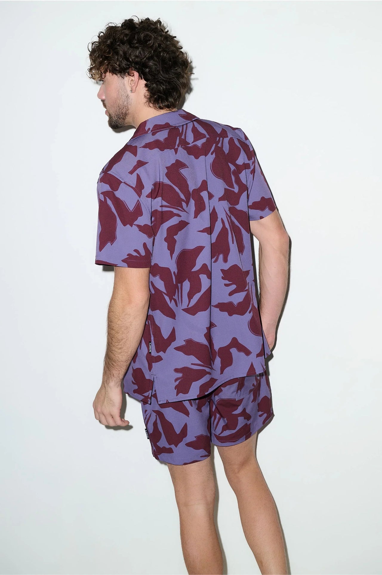 Saint Tropez Cabana Shirt Burgundy Lilac - PLAYALUXE