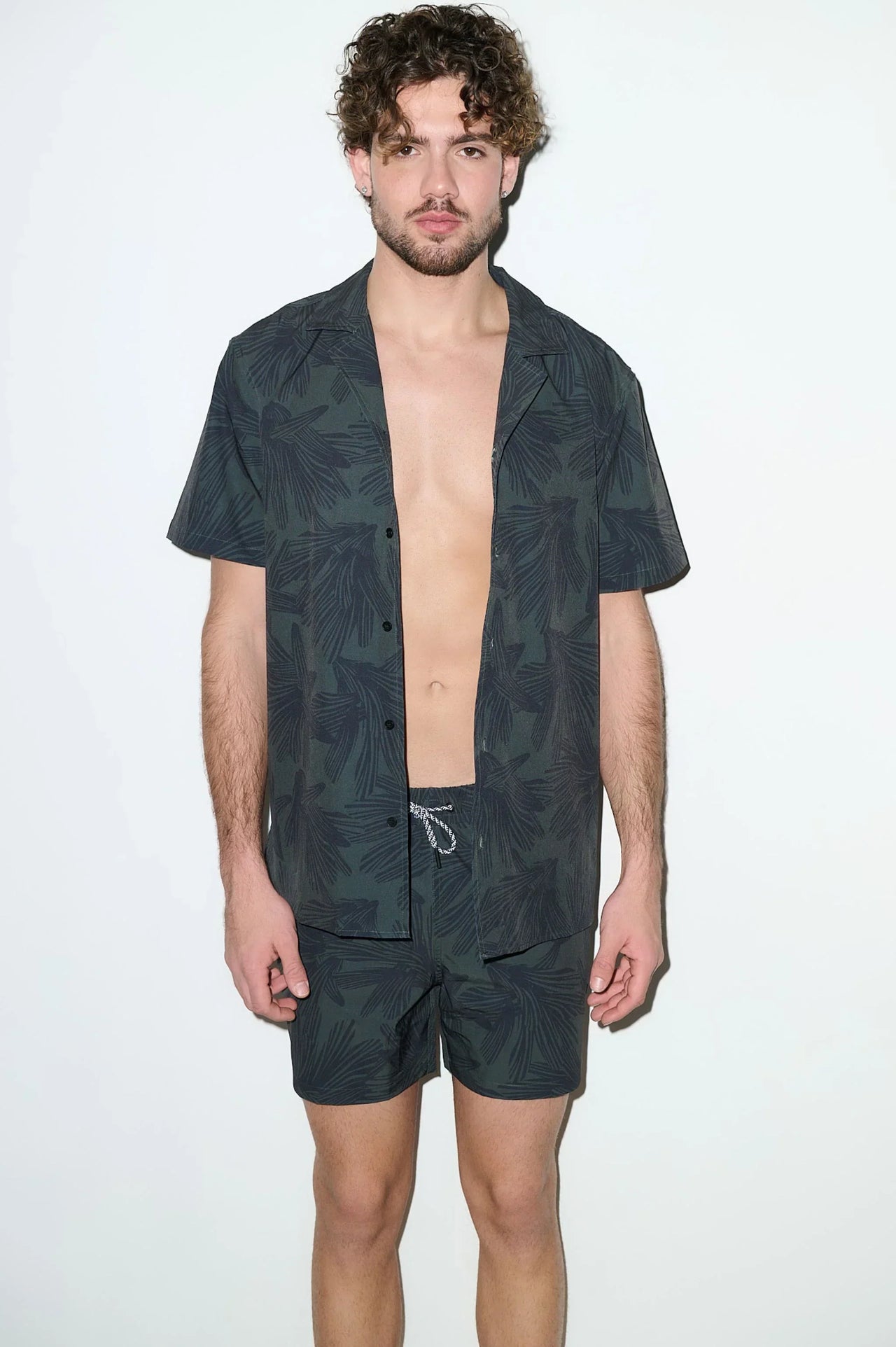 Saint Tropez Cabana Shirt Dark Olive - PLAYALUXE