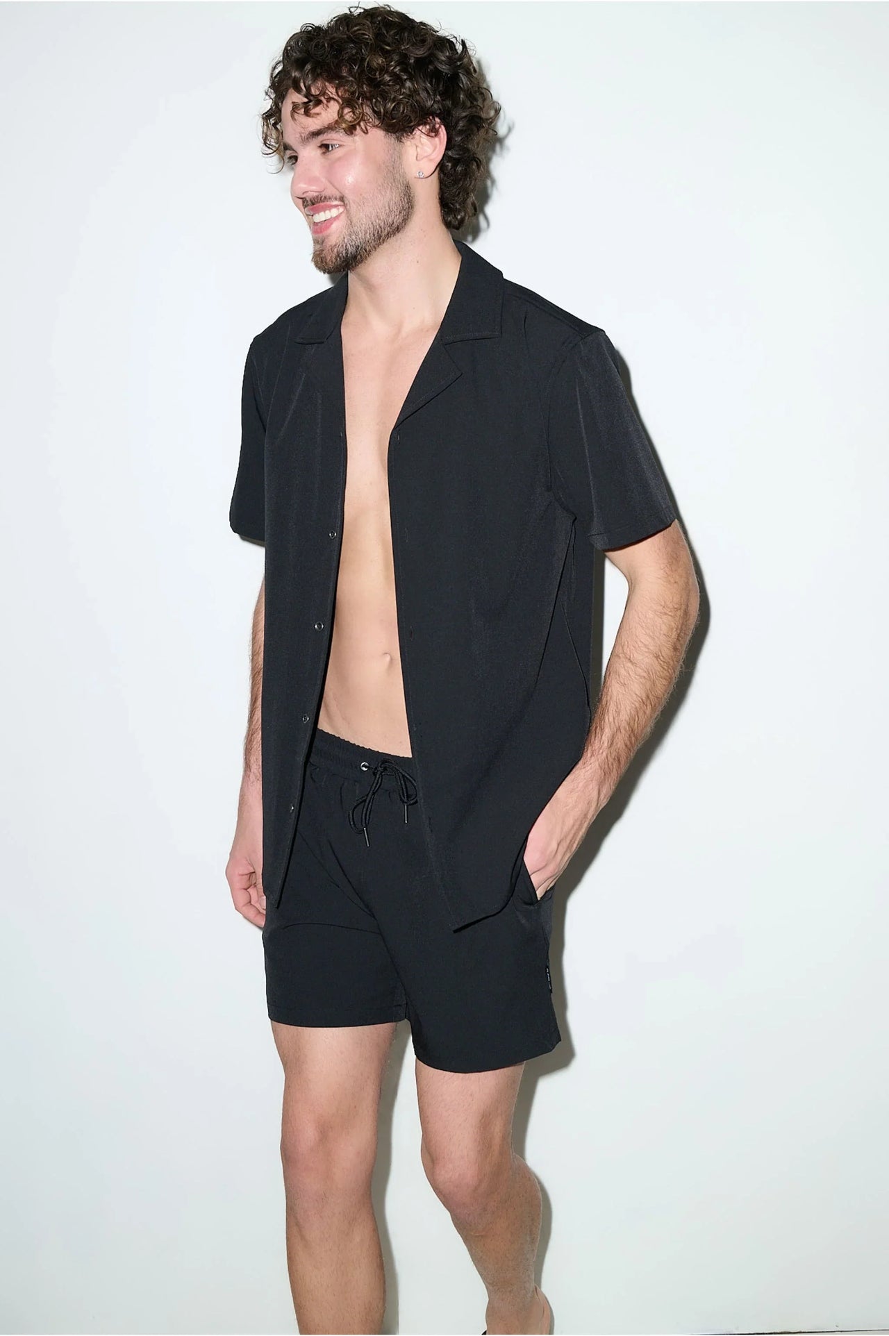 Saint Tropez Cabana Shirt Onyx - PLAYALUXE