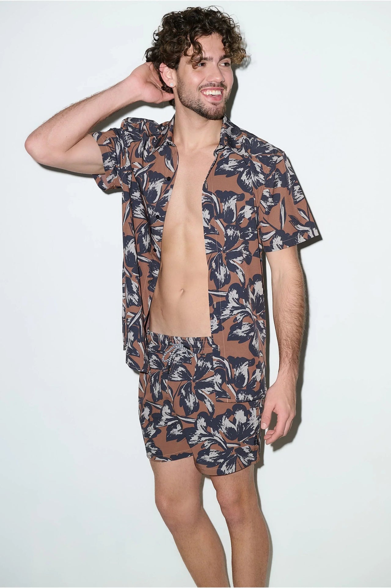 Todos Santos Classic Shirt Tobacco Flower - PLAYALUXE