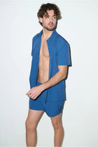 Todos Santos Classic Shirt Petrol Blue - PLAYALUXE