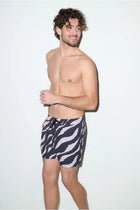 Tulum Volley Swim Trunk Black Wave - PLAYALUXE