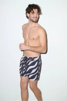 Tulum Volley Swim Trunk Black Wave - PLAYALUXE