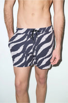 Tulum Volley Swim Trunk Black Wave - PLAYALUXE