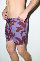 Tulum Volley Swim Trunk Burgundy Lilac - PLAYALUXE