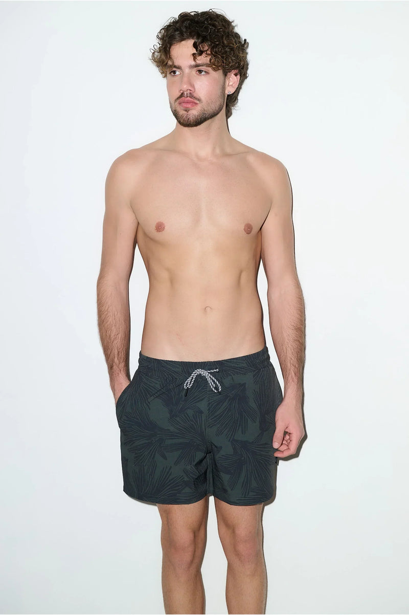 Tulum 5-Inch Swim Trunk Dark Olive - PLAYALUXE