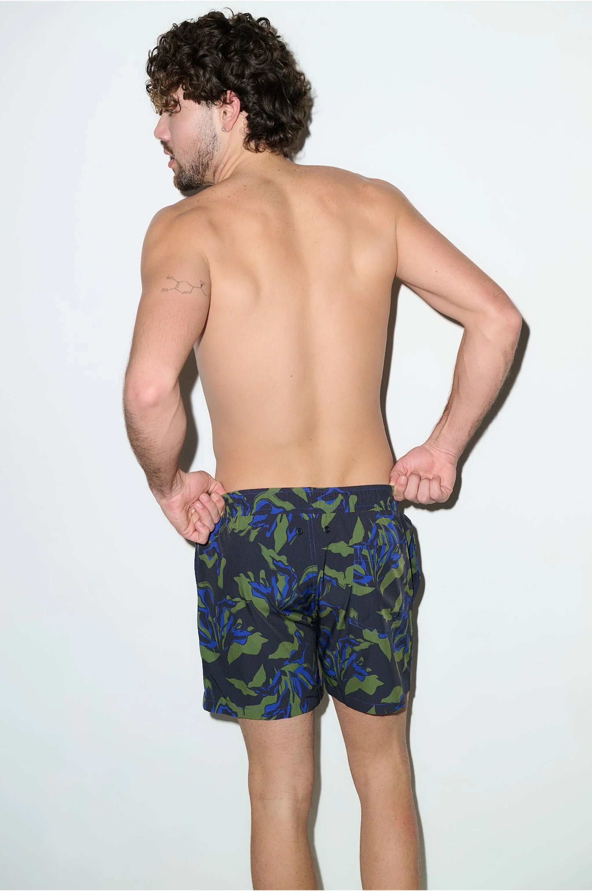 Tulum 5-Inch Swim Trunk Green Botanical - PLAYALUXE
