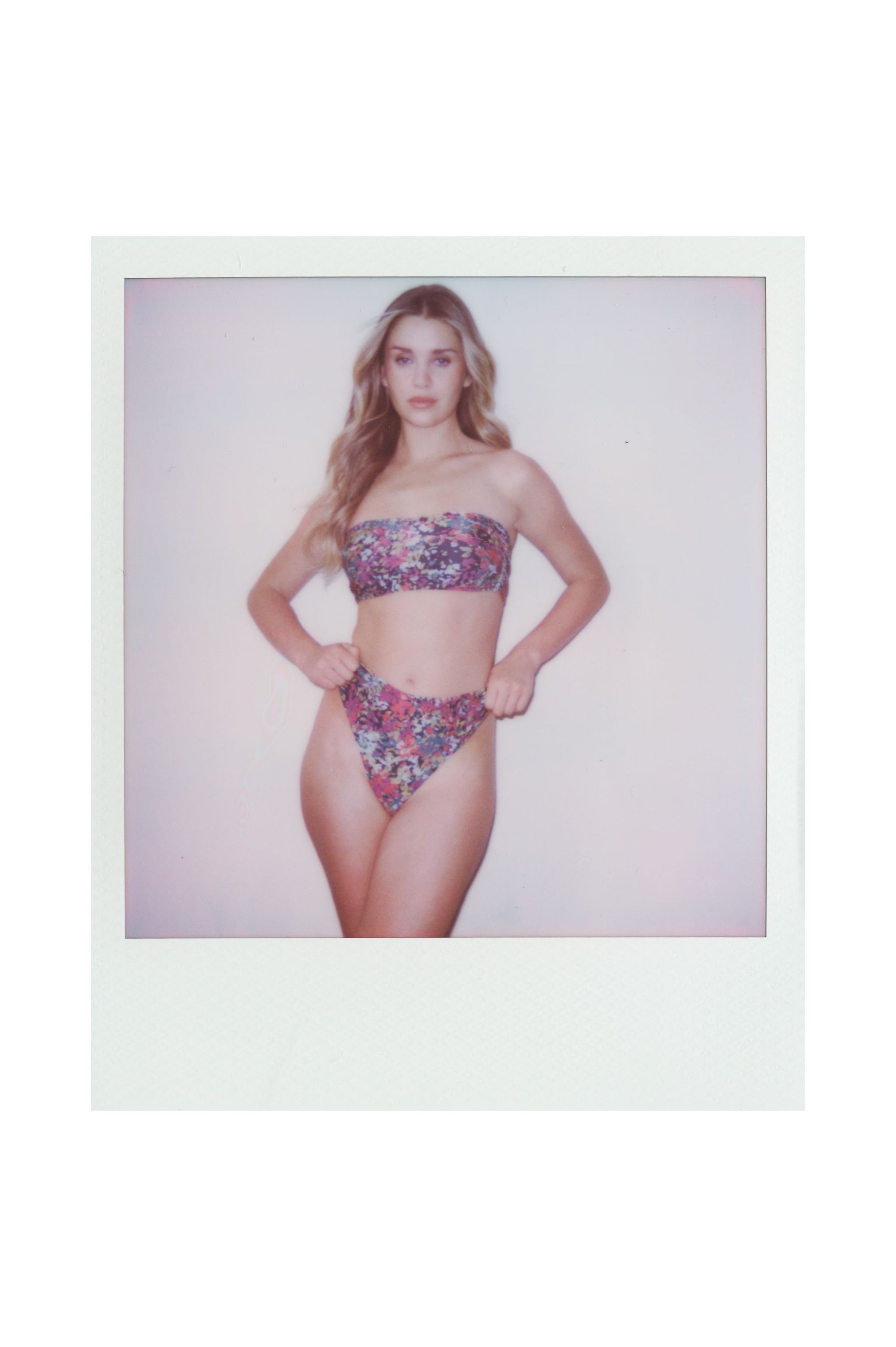 Capri Ruched Bandeau Bikini Set Red Confetti