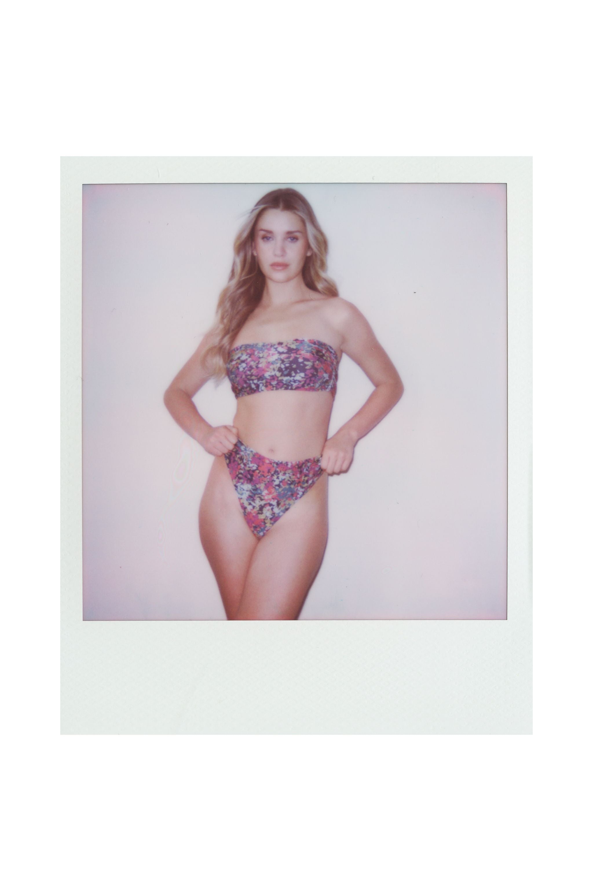 Capri Ruched Bandeau Bikini Set Red Confetti