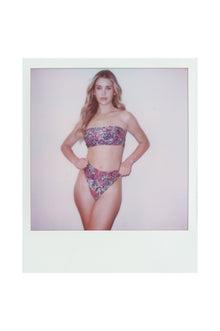 Capri Ruched Bandeau Bikini Set Red Confetti