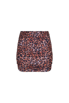 Rio Ruched Mini Skirt Leopard