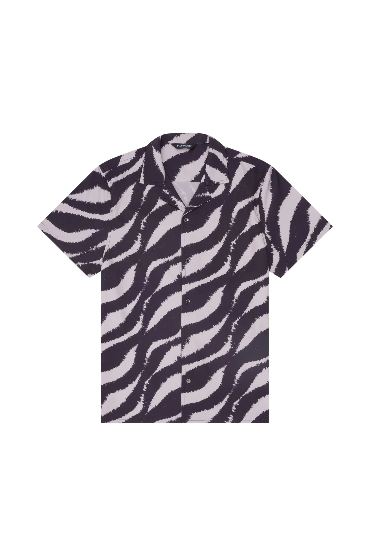 Saint Tropez Cabana Shirt Black Wave - PLAYALUXE