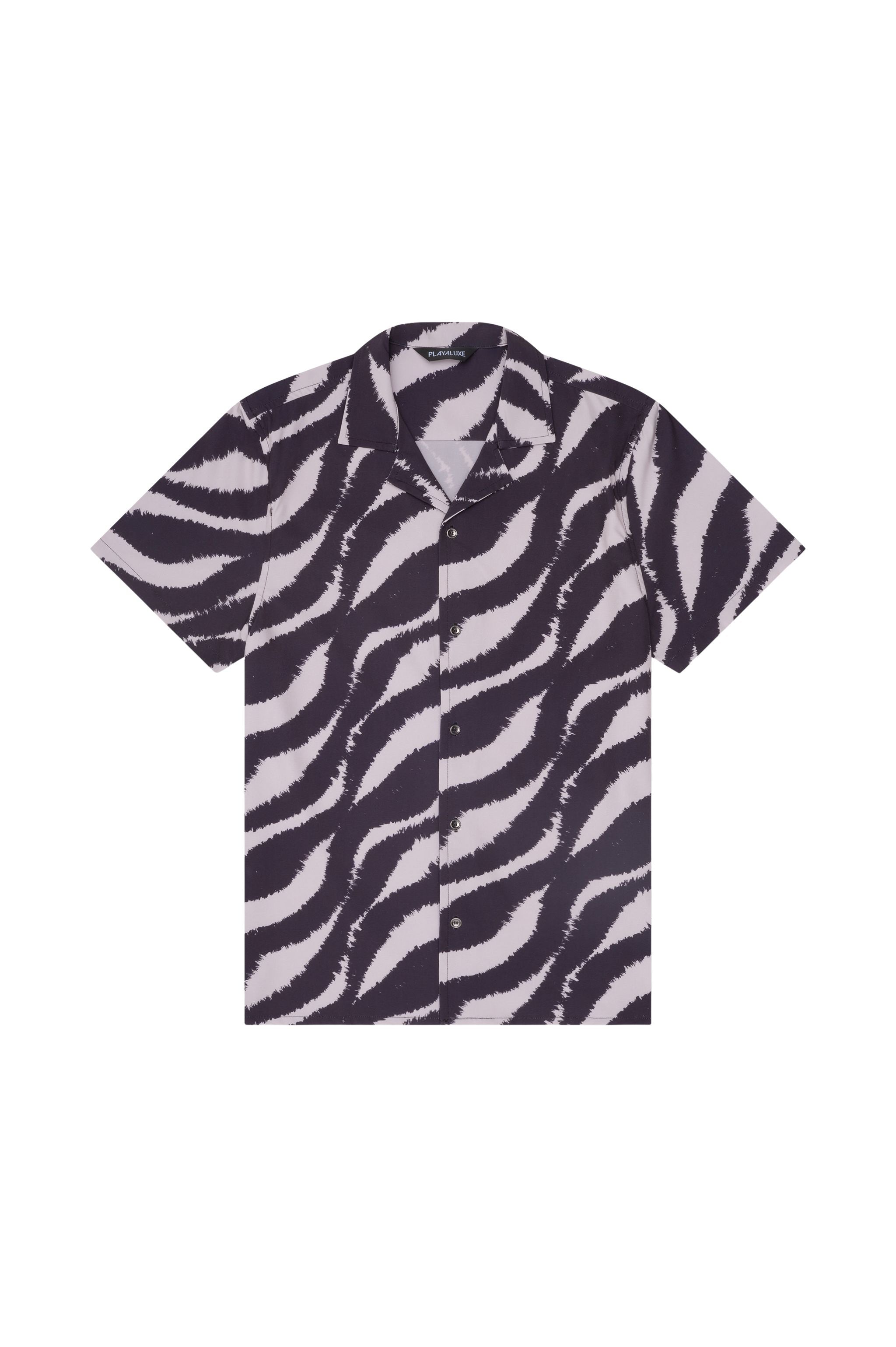 Saint Tropez Cabana Shirt Black Wave - PLAYALUXE