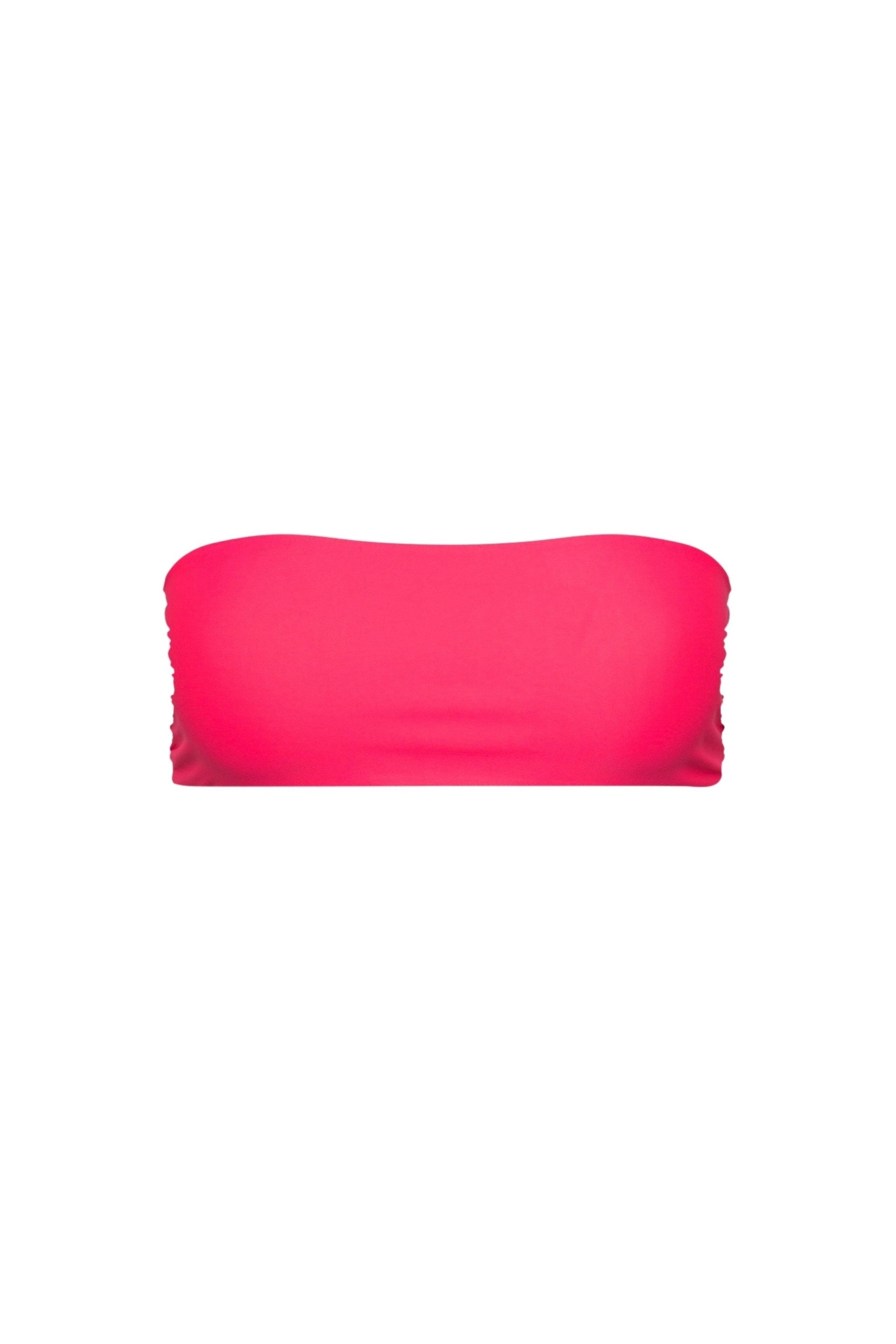 Santorini Seamless Bandeau Bikini Top Hot Pink