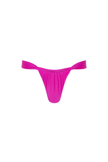 Santorini Ruched Thong Bikini Bottom Purple