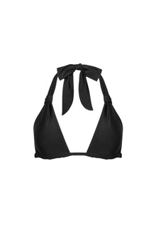 Santorini Ruched Triangle Bikini Top Black