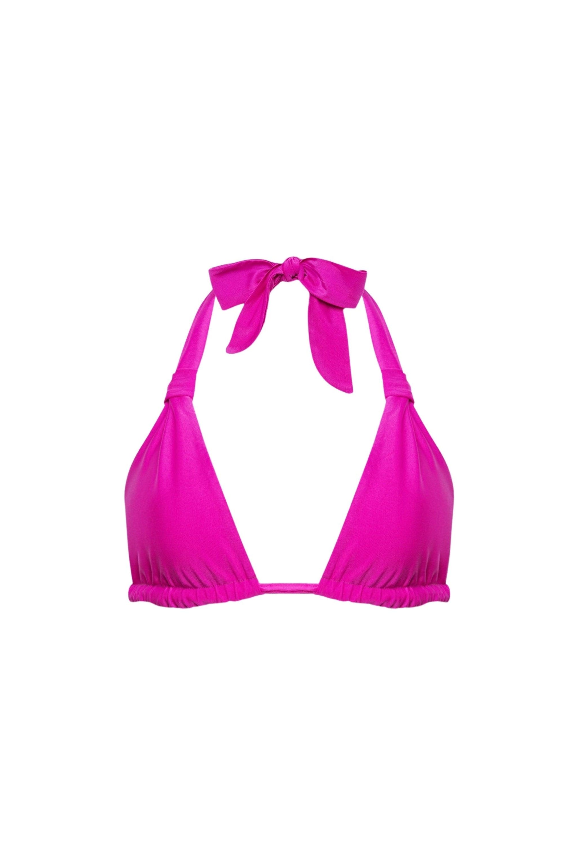 Santorini Ruched Triangle Bikini Top Purple