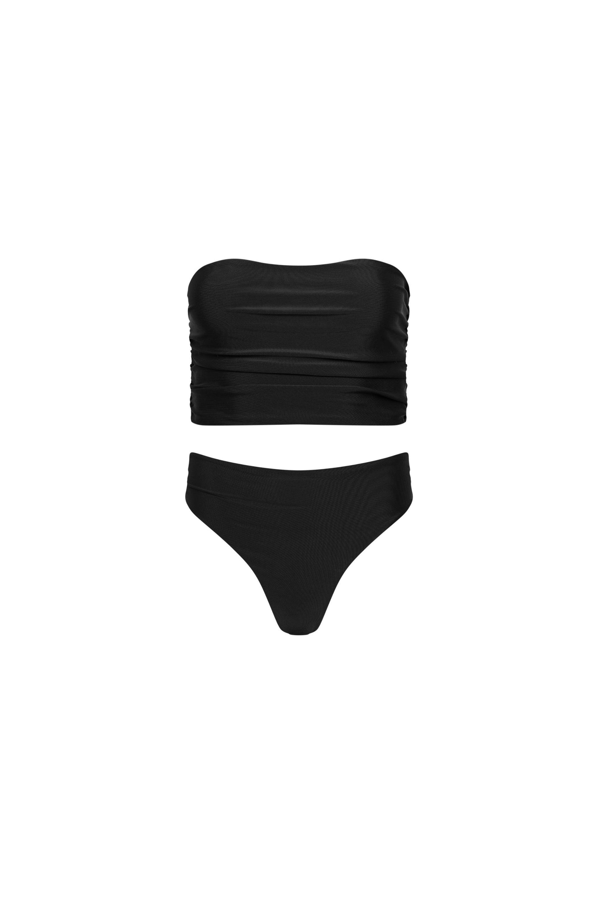 Capri Ruched Tankini Set Black