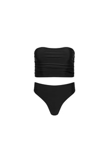 Capri Ruched Tankini Set Black