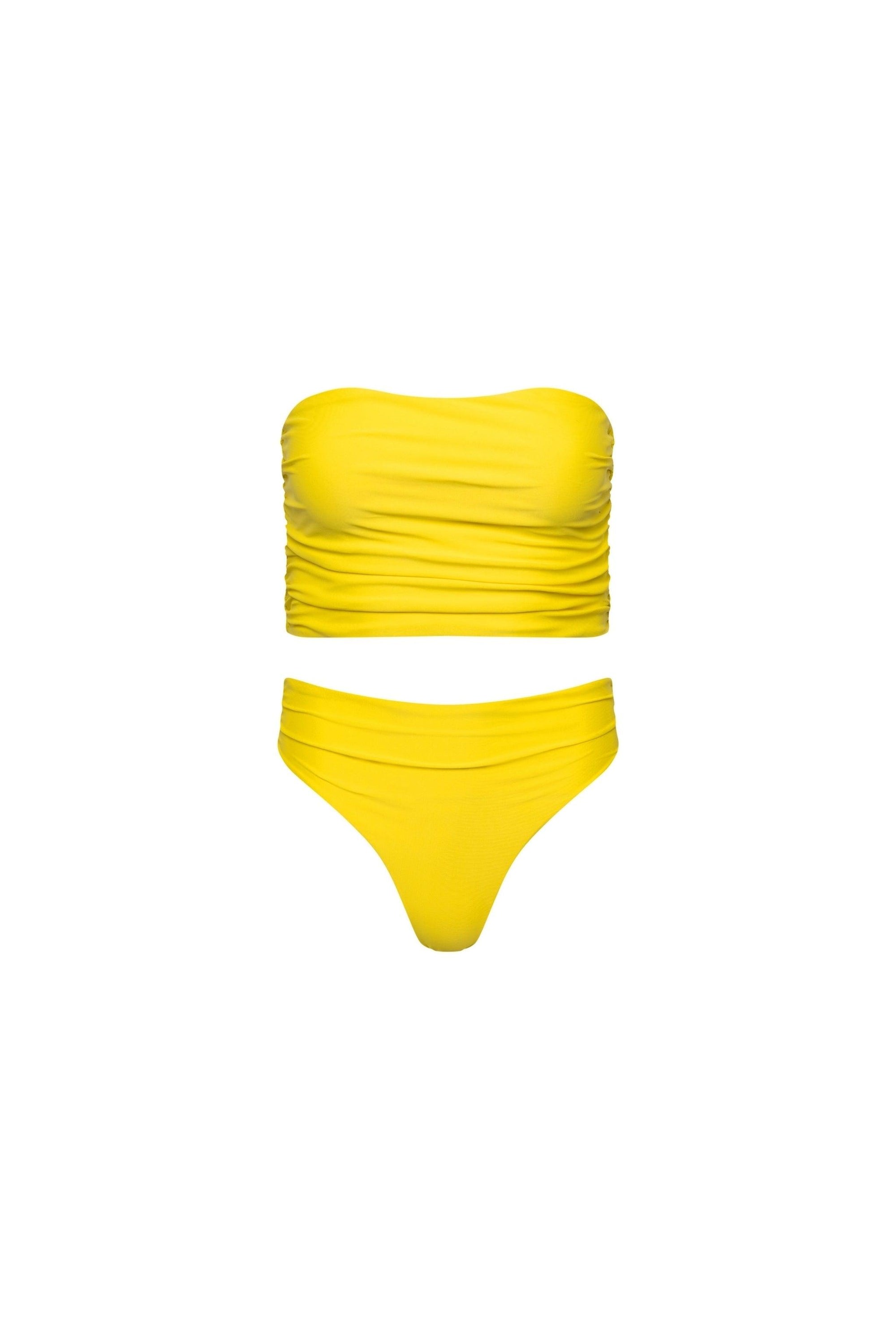 Capri Ruched Tankini Set Yellow