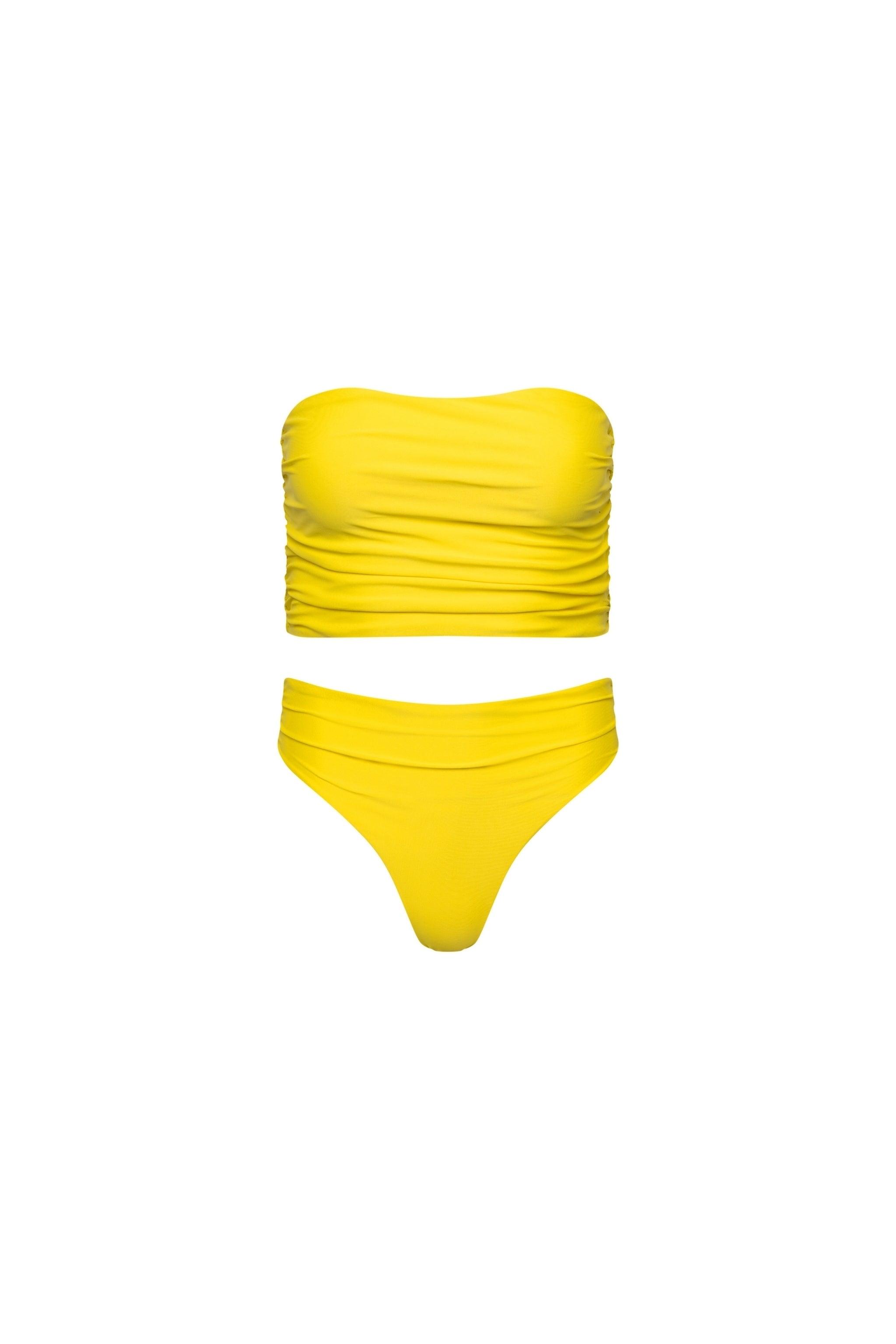 Capri Ruched Tankini Set Yellow