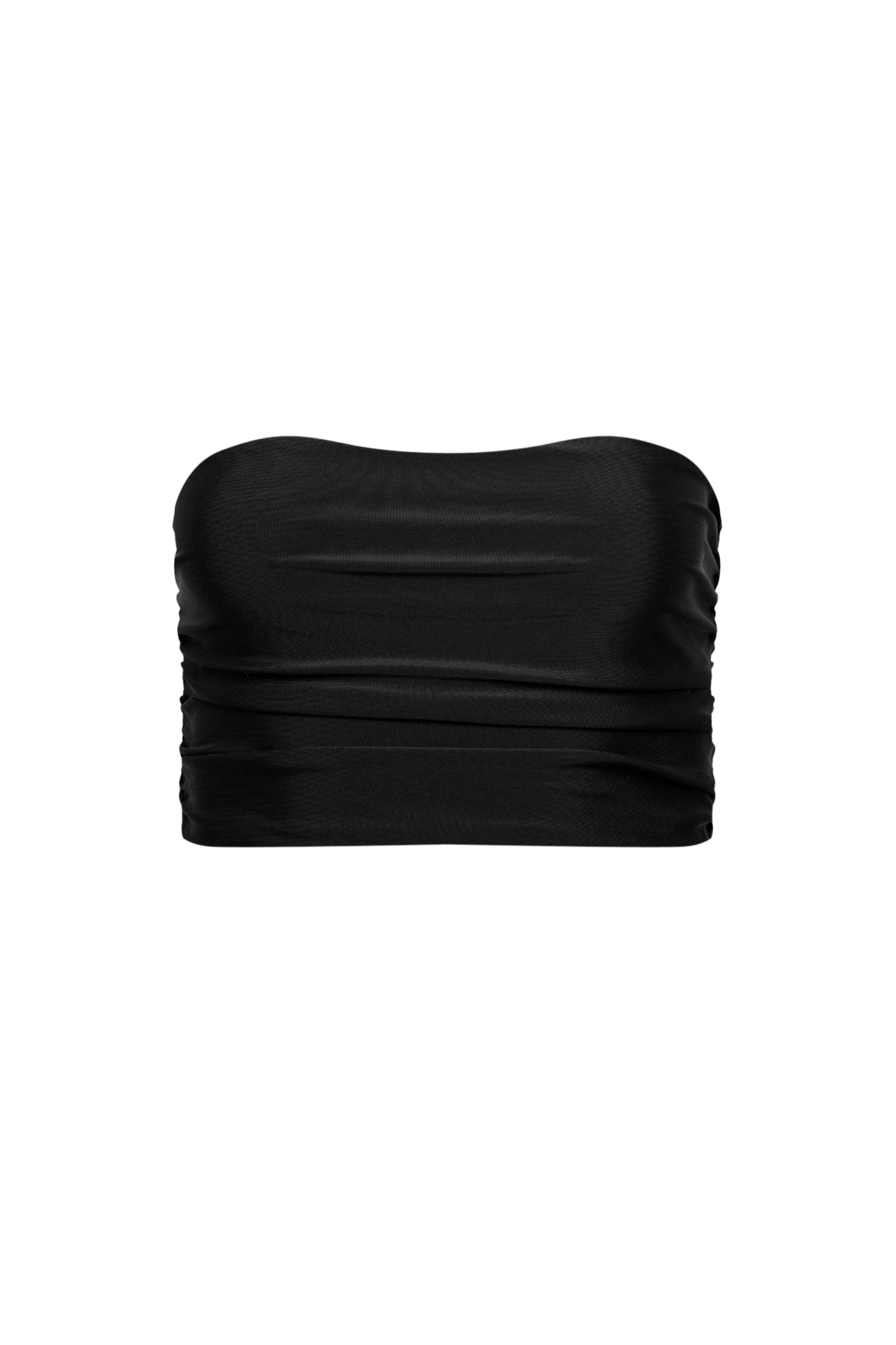 Black Ruched Tankini Top