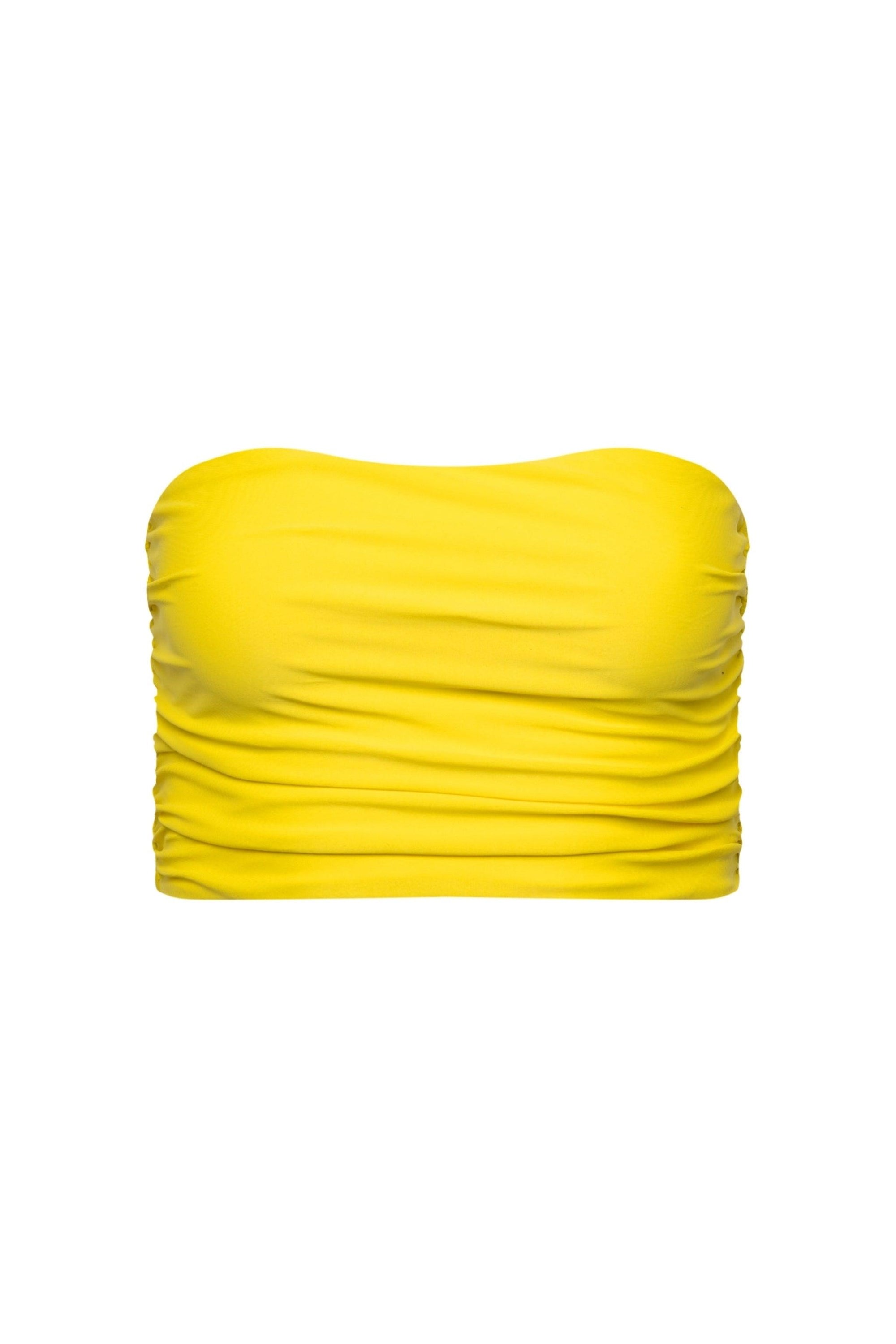 Yellow Ruched Tankini Top