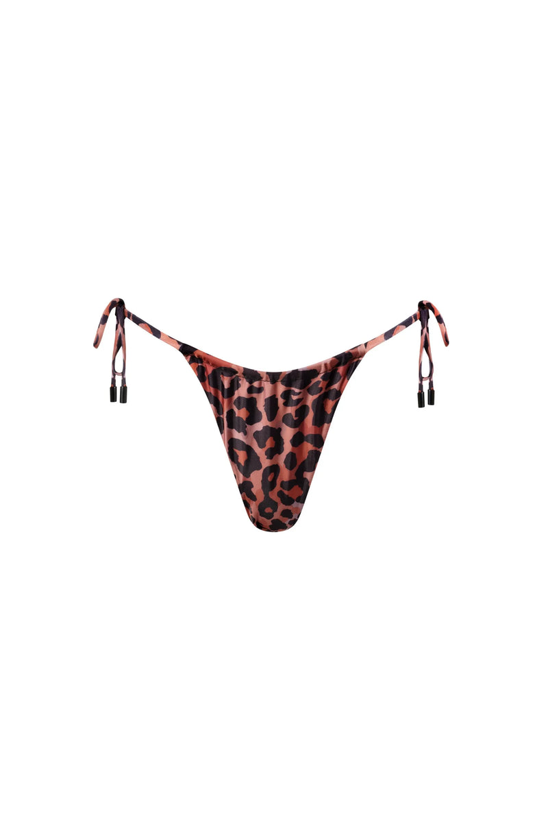 Waikiki Side Tie Bikini Bottom Leopard - PLAYALUXE