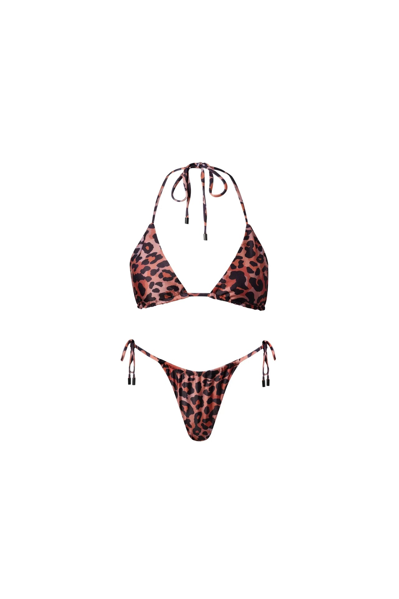 Waikiki Triangle String Bikini Set Leopard - PLAYALUXE