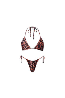 Waikiki Triangle String Bikini Set Leopard