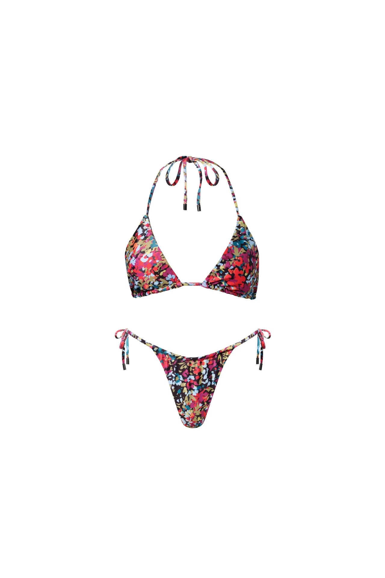 Waikiki Triangle String Bikini Set Red Confetti - PLAYALUXE