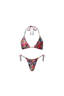 Waikiki Triangle String Bikini Set Red Confetti