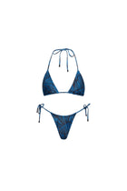 Blue Leaf Triangle String Bikini Set